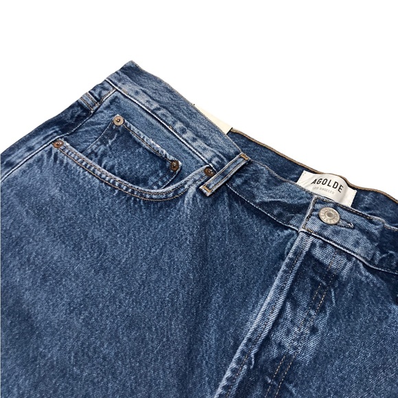 NwT Agolde Riley High Rise Straight Crop Jeans Women’s size 34 in Sphere Blue - Picture 4 of 12